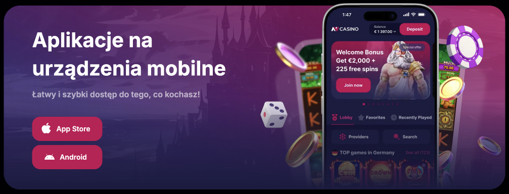 aplikacje na mobilne NVcasino